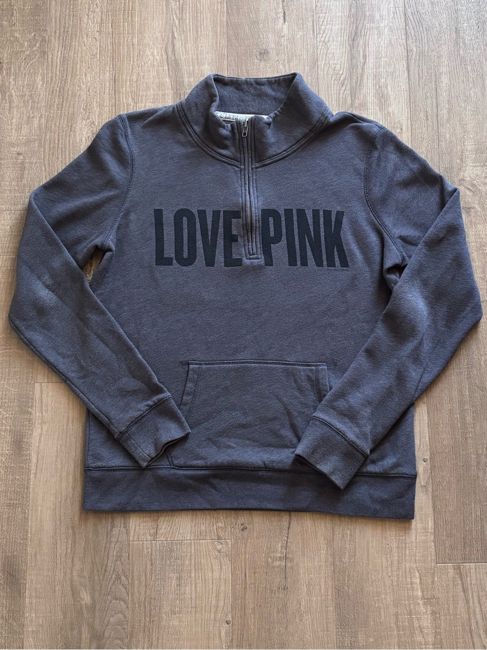 PINK VS Quarter Zip in Dark Grey